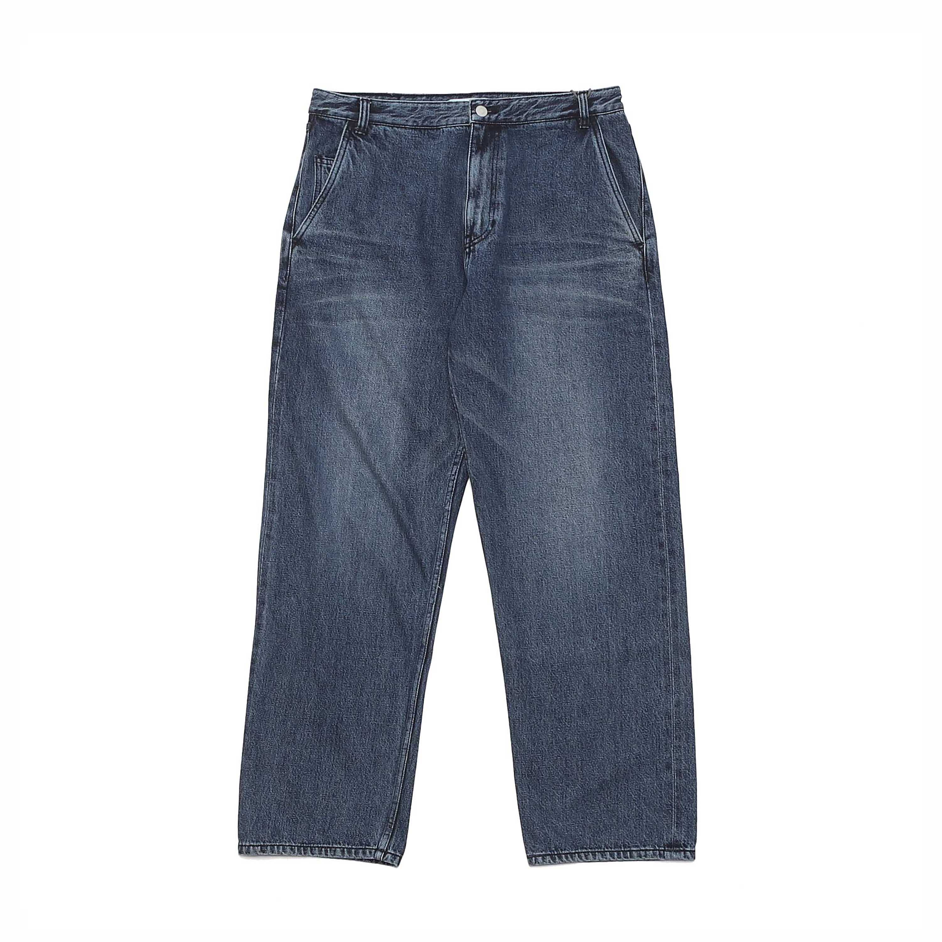 ORGANIC COTTON RELAXED DENIM PANTS - WASHED BLUE