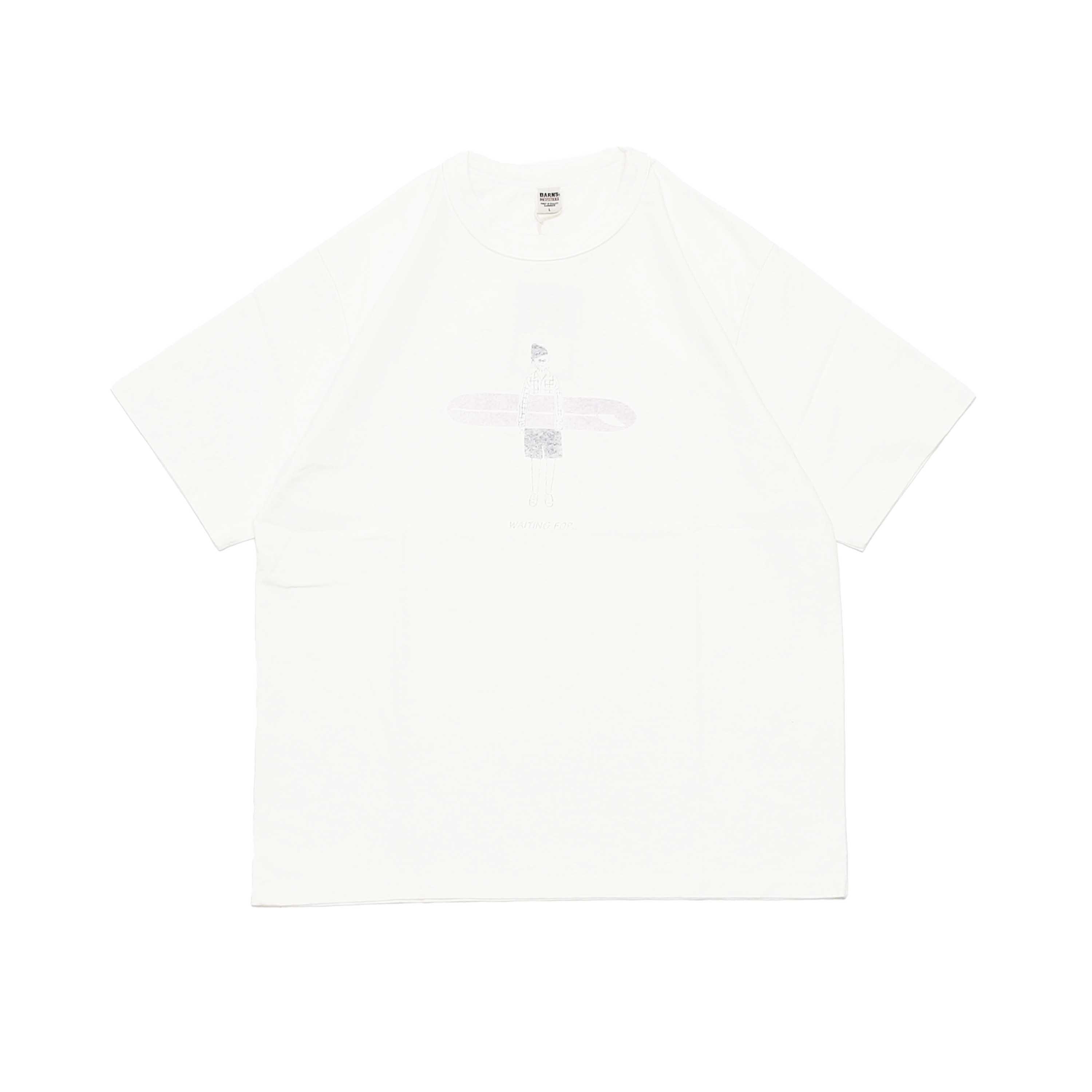 TOUGH-NECK S/S PRINTED TEE - WATING FOR WHITE(BR-23308)