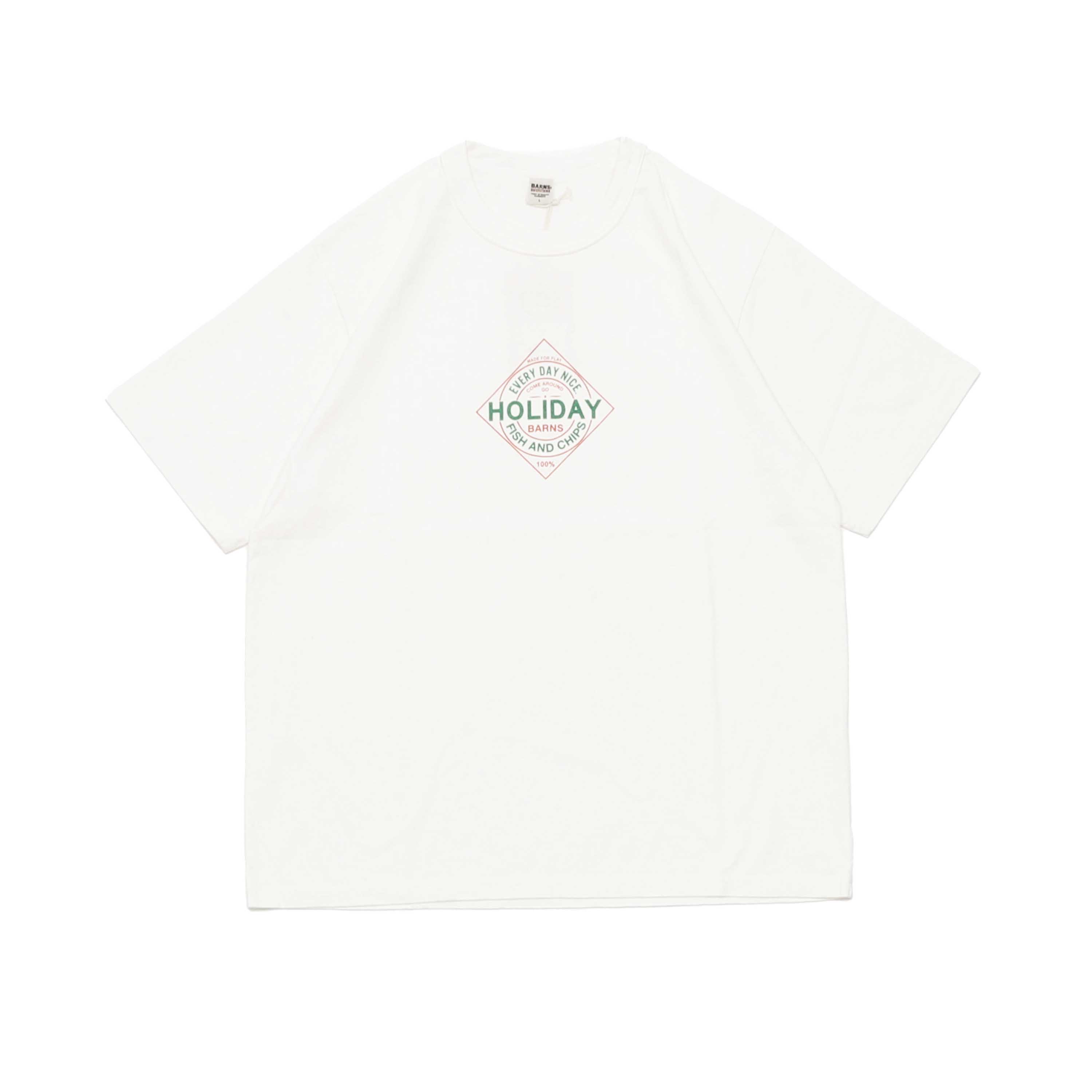 TOUGH-NECK S/S PRINTED TEE - HOLIDAY WHITE(BR-23309)